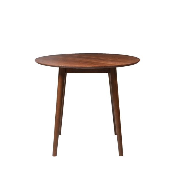 Plata Import Leon Round Fixed Standard (30-in H) Wood Table with Walnut Brown Wood Base