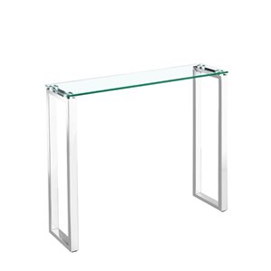 Plata Import Gina 36-in Glass Chrome Modern Console Table