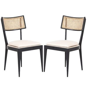 Plata Import Tina Contemporary Upholstered Side Chair with Wood Frame - Set of 2