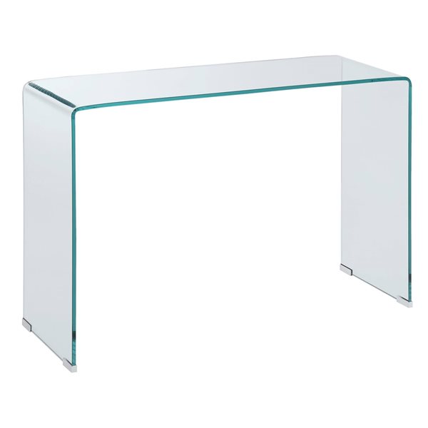 Plata Import 36-in Glass Modern Waterfall Console Table