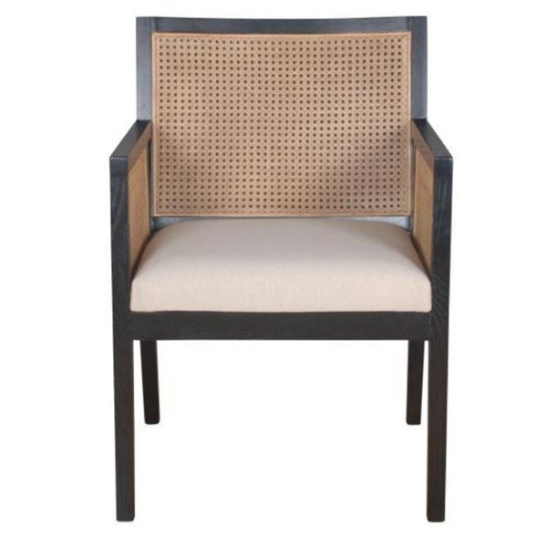 Plata Import Antonia Contemporary Upholstered Arm Chair with Wood Frame