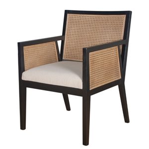 Plata Import Antonia Contemporary Upholstered Arm Chair with Wood Frame