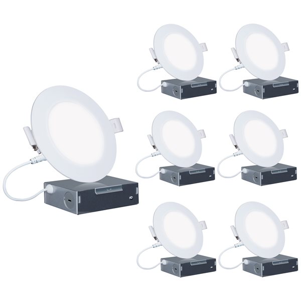 Infibrite 4-in LED White Airtight 2700K Baffle Recessed Light Kits - 6-Pack