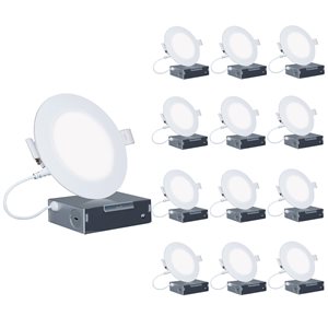 Infibrite 6-in LED White Airtight 4000K Baffle Recessed Light Kits - 12-Pack