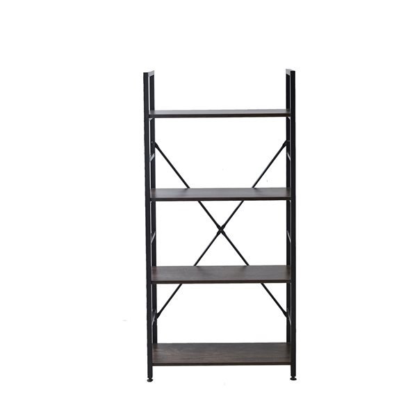 ZipDecor Irving Place Grey Metal 4-Shelf Bookcase