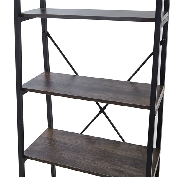 ZipDecor Irving Place Grey Metal 4-Shelf Bookcase