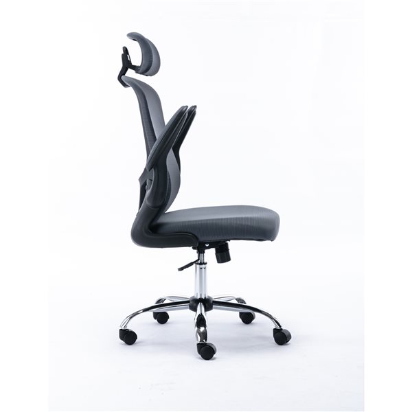 ZipDecor Grey Ergonomic Adjustable Height Swivel Task Chair with