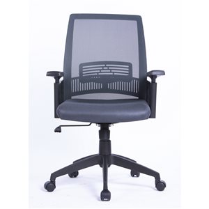 ZipDecor Grey Ergonomic Adjustable Height Swivel Task Chair