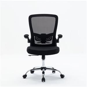 ZipDecor Black Adjustable Height Swivel Ergonomic Task Chair