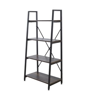 ZipDecor Isaacs Grey Metal 4-Shelf Bookcase