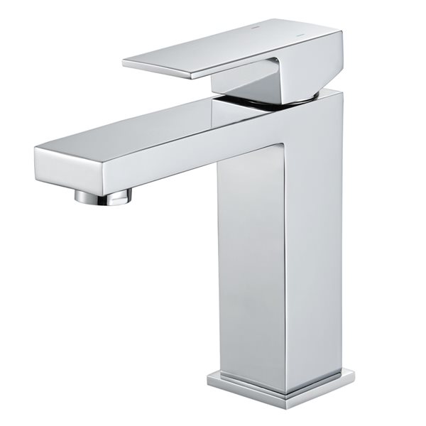 Robinet de lavabo monotrou chrome Augusta par Transform à 1 poignée avec drain et plaque de finition