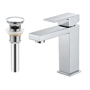 Transform Augusta Chrome 1-Handle Single Hole Bathroom Sink Faucet with Drain and Deck Plate