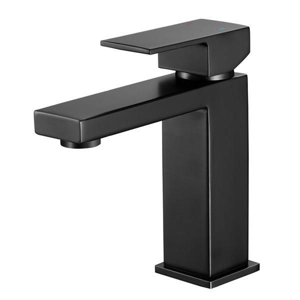 Transform Augusta Matte Black 1-Handle Single Hole Bathroom Sink Faucet with Drain and Deck Plate