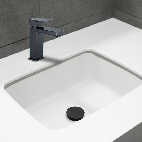 Transform Augusta Matte Black 1-Handle Single Hole Bathroom Sink Faucet with Drain and Deck Plate