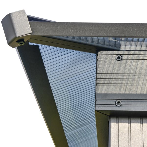 Outsunny 9.8-ft x 9.8-ft Charcoal Grey Gazebo with Curtains