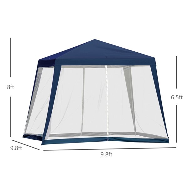 Outsunny 10-ft Square Blue Canopy