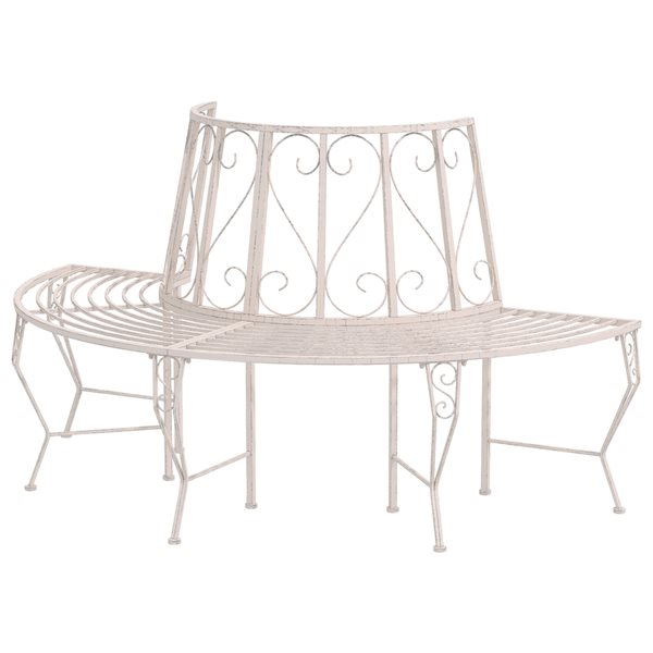 Outsunny 62.5-in x 35-in White Garden Bench