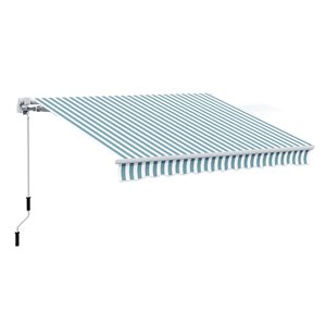 Outsunny 120-in Green and White Retractable Awning