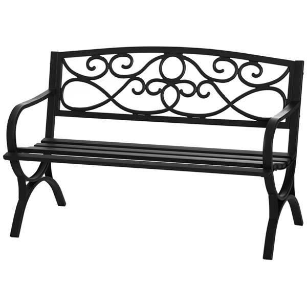 Outsunny 50.5-in x 33.5-in Black Garden Bench