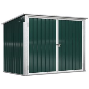 Outsunny 3-ft x 6-ft Green Galvanized Steel Storage Shed for Trash Cans