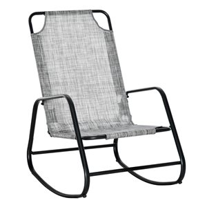 Outsunny Metal Rocking Chair with Grey Seat