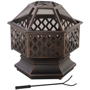 Foyer extérieur au bois en bronze par Outsunny de 24,5 po