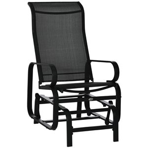 Outsunny Metal Glider Rocker with Black Mesh Seat