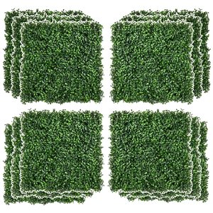 Panneaux de buis artificiels verts de 19,75 po x 19,75 po par Outsunny, 12 pièces