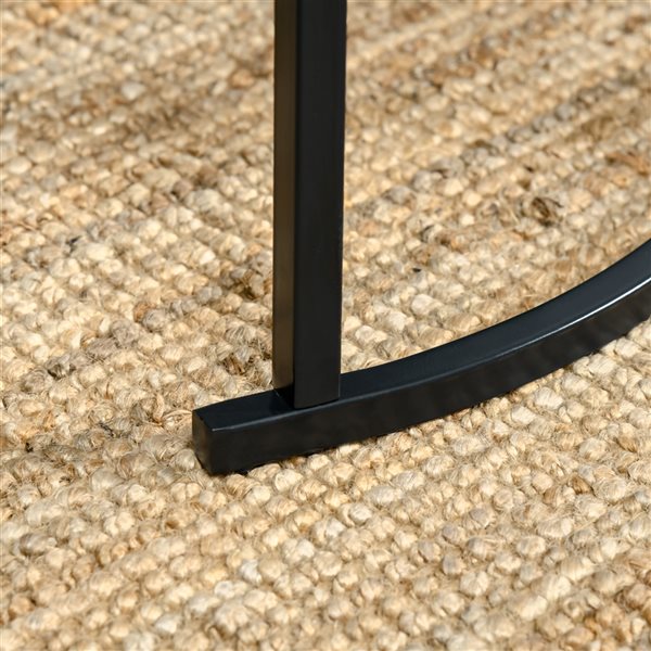 HOMCOM White MDF Nesting Table Set with Steel Frame - 2-Piece