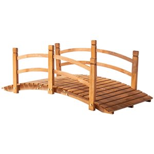 Outsunny 5-ft Natural Cedar Wood Garden Bridge