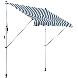 Outsunny 60-in Green and White Retractable Awning