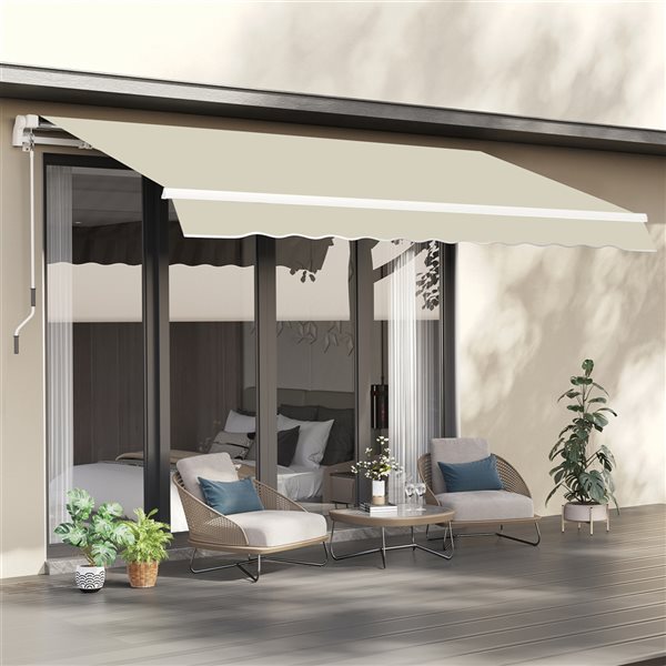 Outsunny 10-ft x 8-ft Retractable Off-White Awning Fabric Replacement