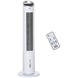 HomCom 11.75-in 3-speed White Indoor Oscillation Tower Fan