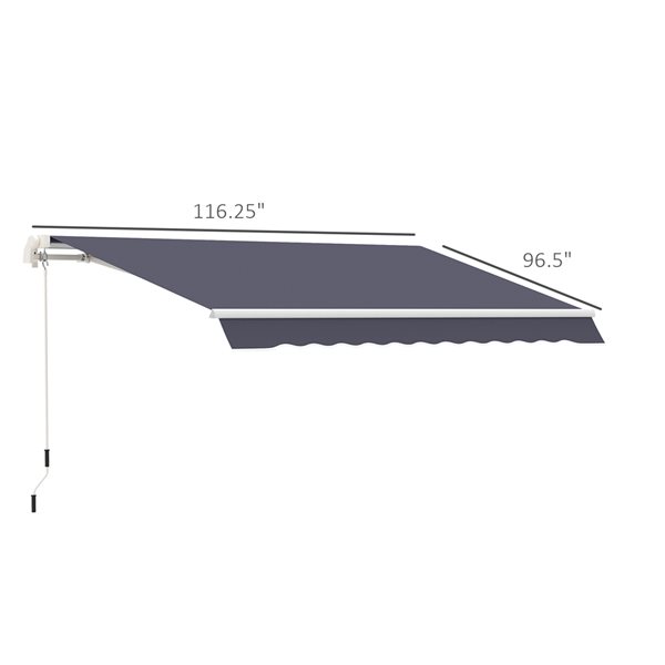 Outsunny 120-in x 96-in x 48-in Blue Fabric Residential Retractable Awning