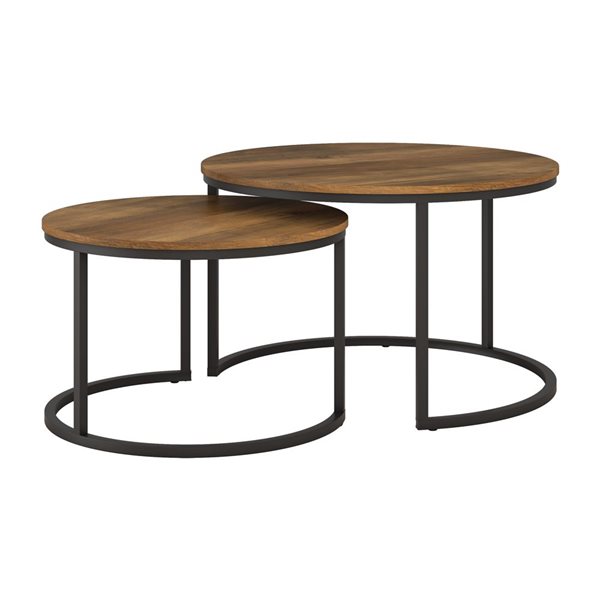 CorLiving Fort Worth Brown Wood Nesting Coffee Table