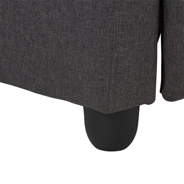 Fauteuil inclinable manuel rembourré à dossier poussoir Ophelia de CorLiving en tissu gris foncé