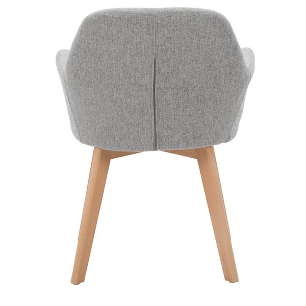 CorLiving Aaliyah Side Chair with Flared Wooden Legs (Set of 2) - Light Grey