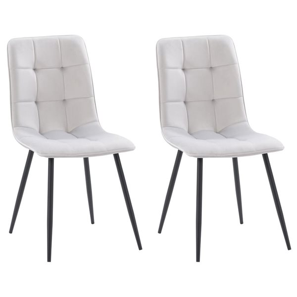 CorLiving Elliot Dining Set with Grey Chairs & Black Marbled Table - 5 Piece