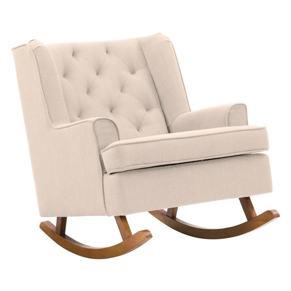 Image of Corliving | Boston Beige Tufted Fabric Rocking Chair | Rona