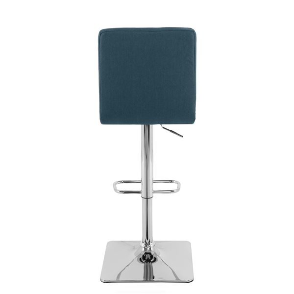 Tabourets de bar pivotants à dossier haut réglables CorLiving (25po-33po) (Ensemble de 2) - Bleu foncé