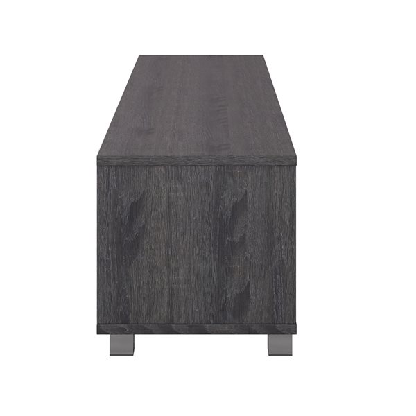 CorLiving Hollywood Dark Grey Wood Grain TV Stand with Doors for TVs up