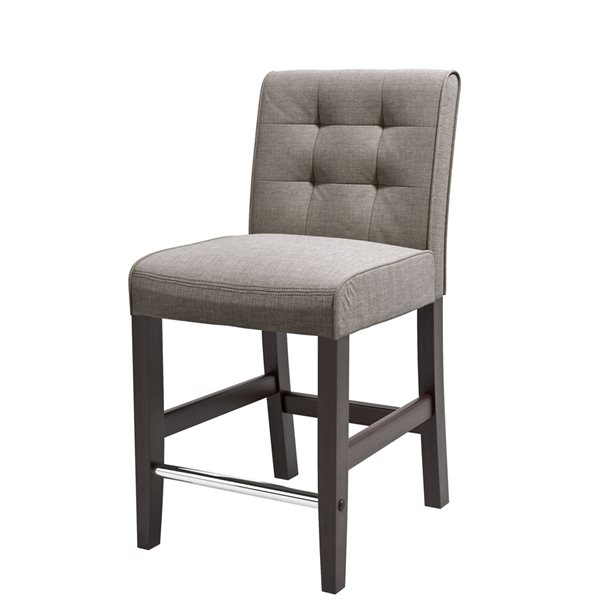 CorLiving Antonio Brown Fabric Tufted Counter Height Barstool