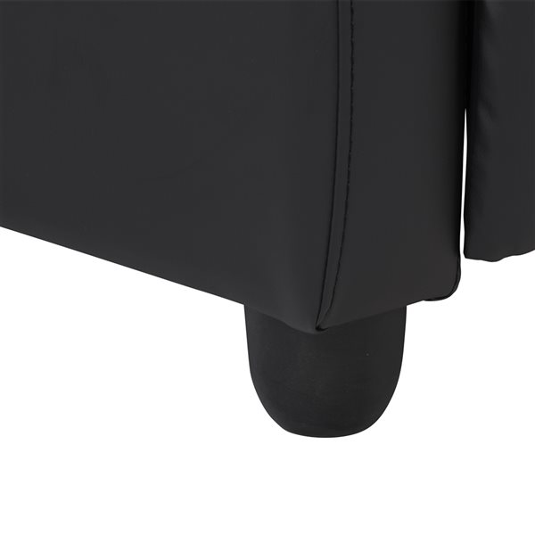CorLiving Ophelia Black Premium Faux Leather Push Back Manual Recliner