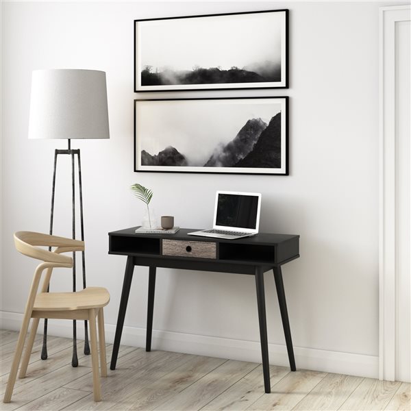 CorLiving Acerra 39.25-in Black Modern/contemporary Writing Desk