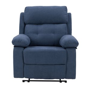 CorLiving Oren Manual Extra Wide Wall Hugger Recliner in Soft Blue Fabric