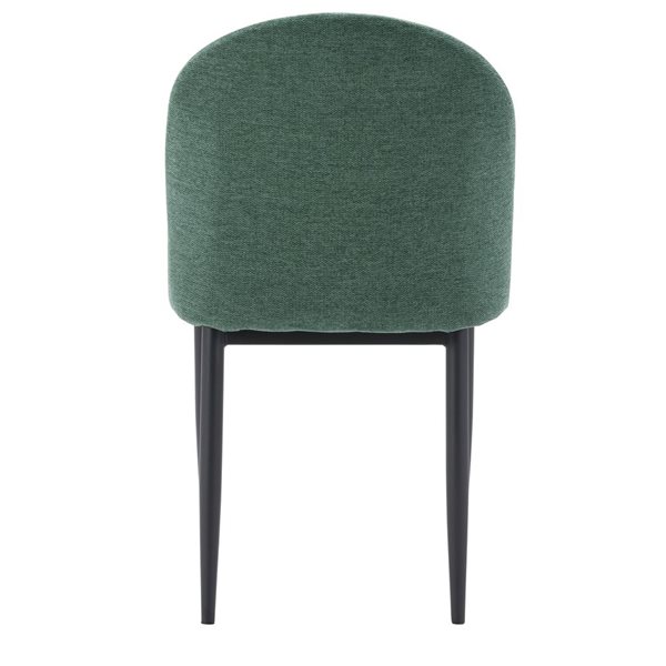 CorLiving Nyla Chenille Like Fabric Side Chair w Black Legs (Ensemble de 2) - Vert foncé