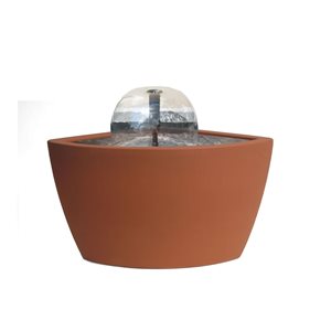 Algreen Hampton 20-in H Terracotta Plastic Outdoor Fountain Kit with Light