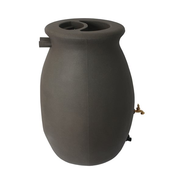 Baril de pluie Castilla par Algreen de 6,6 pi3 en plastique gris anthracite avec robinet