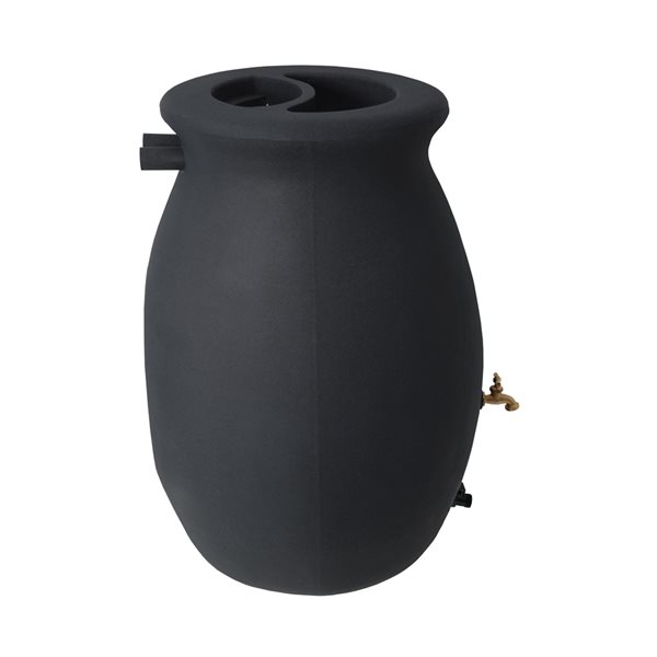 Algreen Castilla 6.6-cu ft Black Plastic Rain Barrel with Spigot