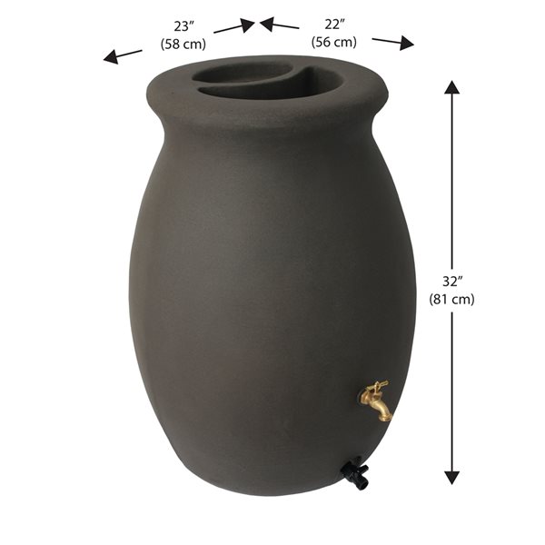 Algreen Castilla 6.6-cu ft Brownstone
Plastic Rain Barrel with Spigot